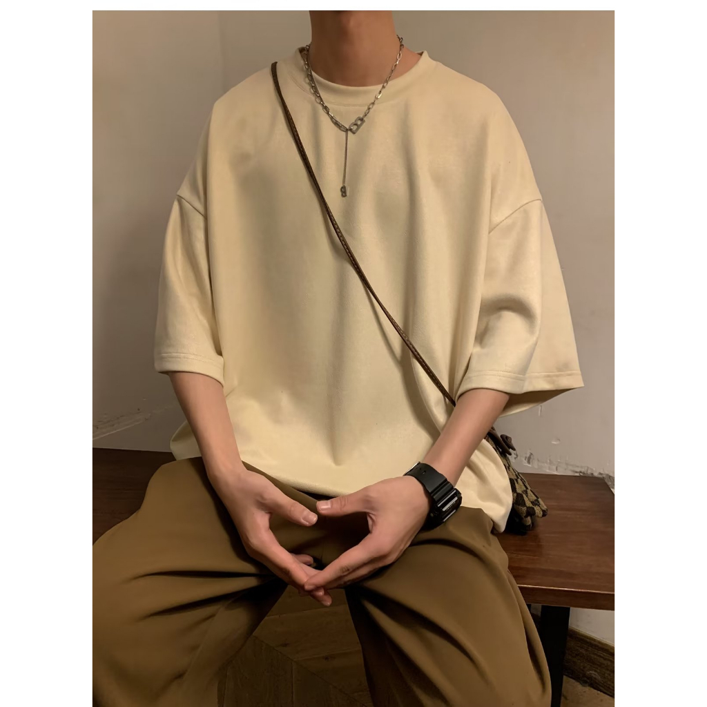 Áo Sơ Mi Nam Thời Trang Hàn Quốc Ngắn Tay Dáng Suông Màu Trơn áo thun unisex áo thun form rộng