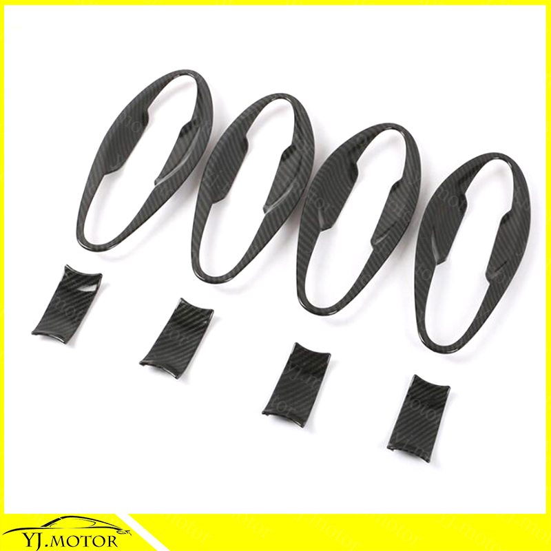 Ốp Bọc Tay Nắm Cửa Xe Hơi Bằng ABS Họa Tiết Sợi Carbon Cho 2014-2019 Honda City GM6