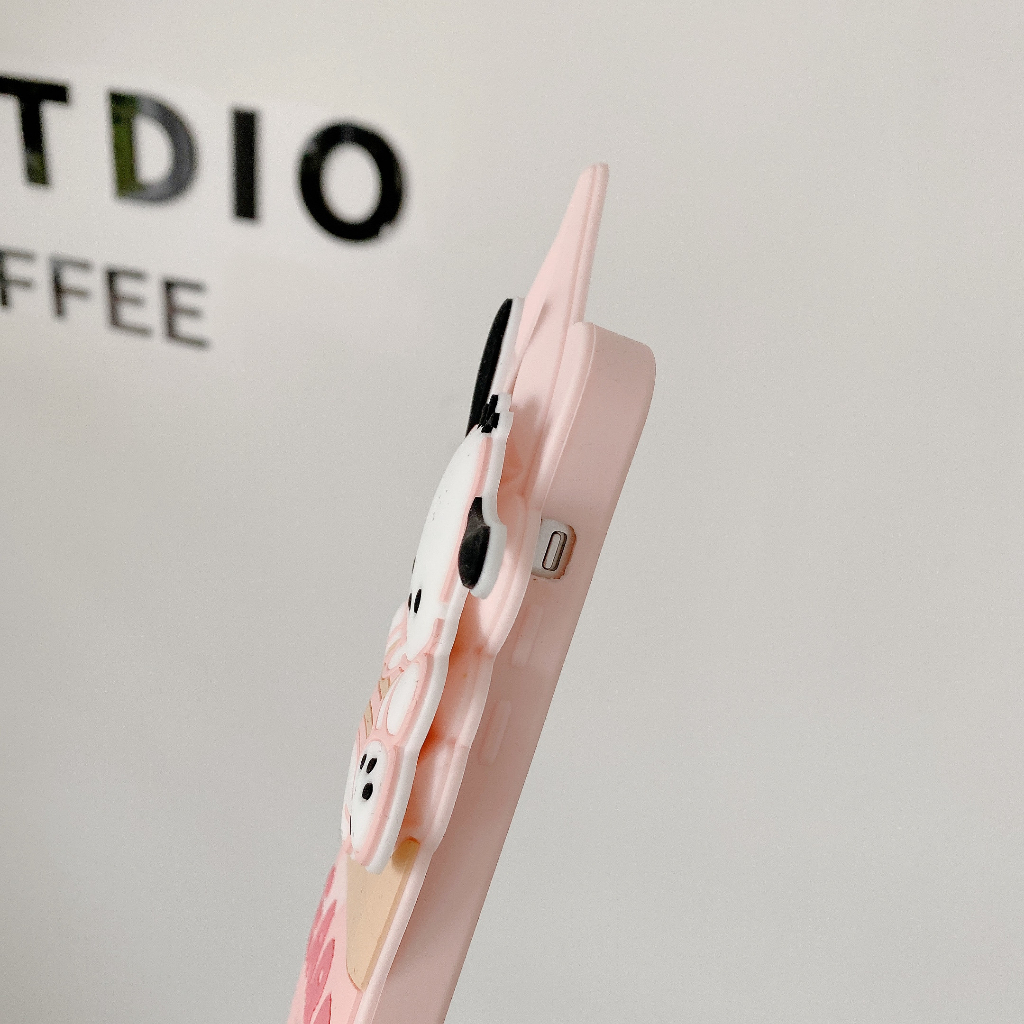 Ốp Điện Thoại Hình Chó Pucha Kem 3D Cho Iphone 11 12 13 14 Pro max