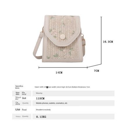 Túi Xách Đan Lát Hình Vuông Nhỏ Xinh Đựng Điện Thoại Thời Trang Mùa Hè Cho Bạn Gái