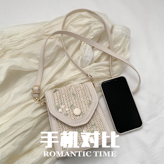 Túi Xách Đan Lát Hình Vuông Nhỏ Xinh Đựng Điện Thoại Thời Trang Mùa Hè Cho Bạn Gái