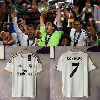 Áo thun ngắn tay in chữ real madrid 2013-14 # 13 / 14