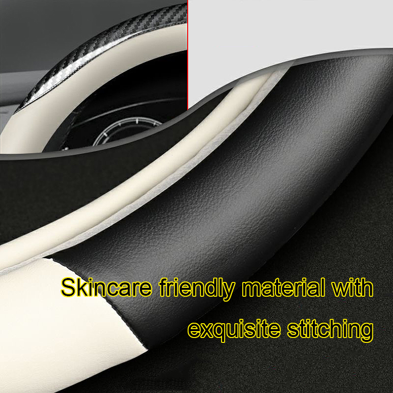 Nuw Bao Da Bọc Vô Lăng Xe Hơi mitsubishi x-pander outlander asx lancer pajero l200 l300 38cm Bằng Sợi carbon Siêu Mỏng Thoáng Khí