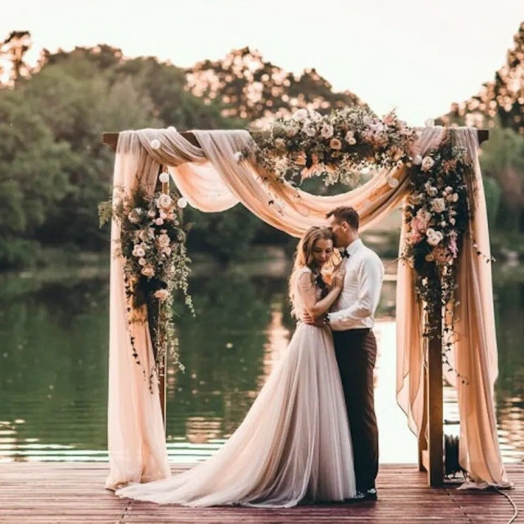 Vải Organza Mỏng 1.6 * 5m Trang Trí Phông Nền Tiệc Cưới