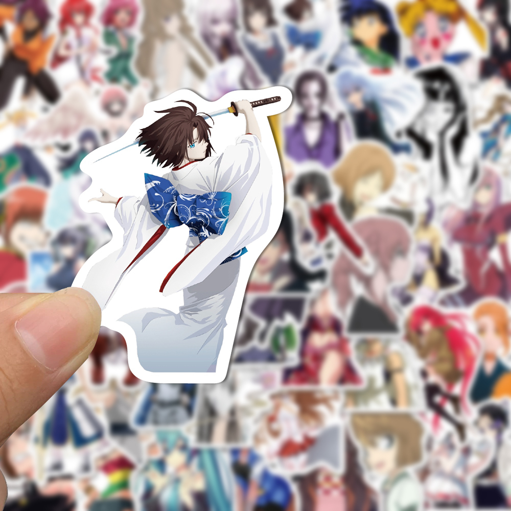 Bộ 52 Miếng Dán Hoạt Hình Chống Nước Trang Trí laptop Mũ Bảo Hiểm