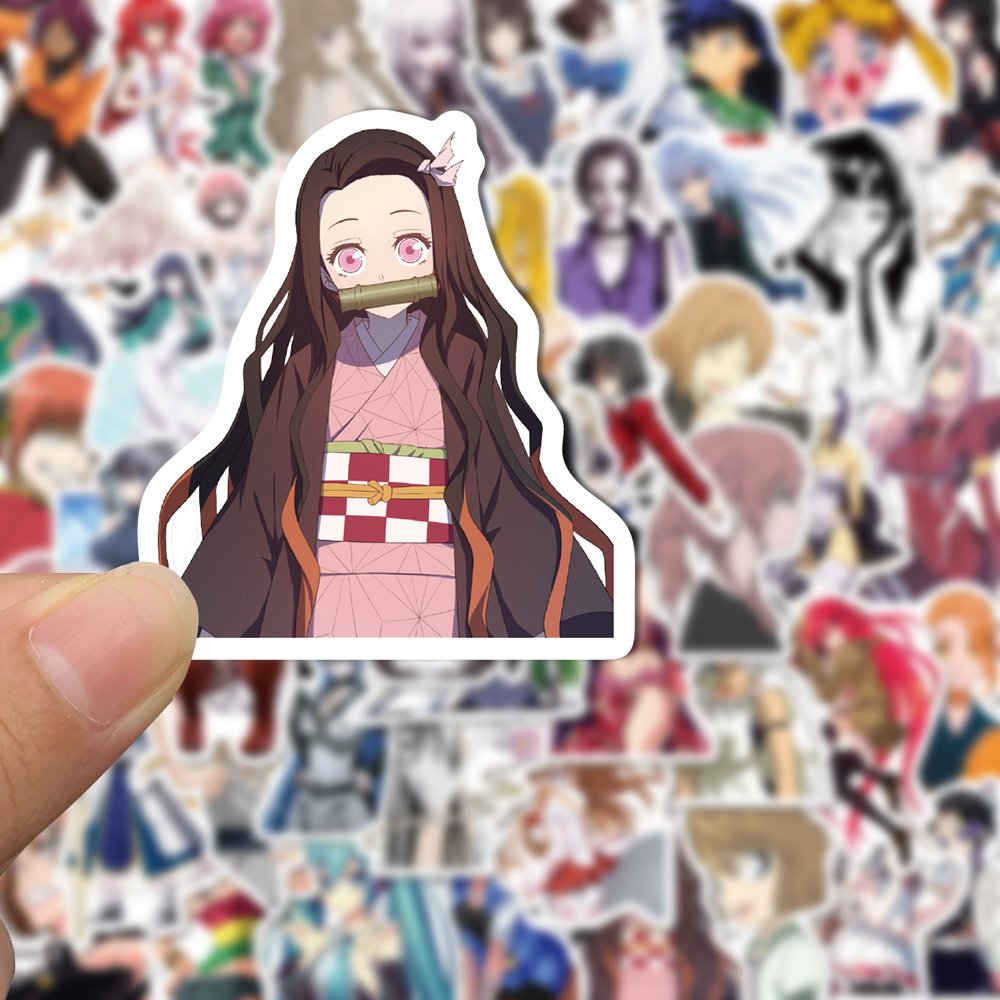 Bộ 52 Miếng Dán Hoạt Hình Chống Nước Trang Trí laptop Mũ Bảo Hiểm