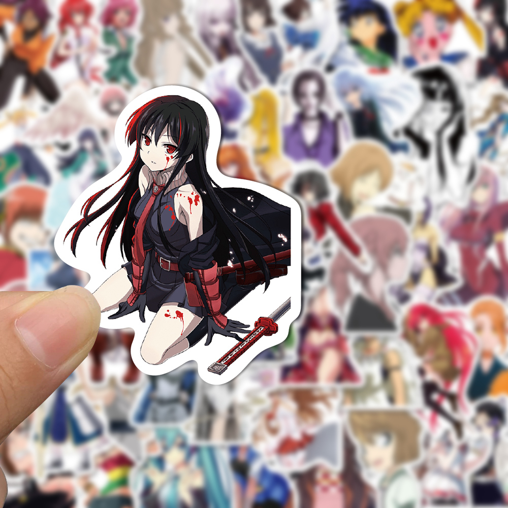 Bộ 52 Miếng Dán Hoạt Hình Chống Nước Trang Trí laptop Mũ Bảo Hiểm