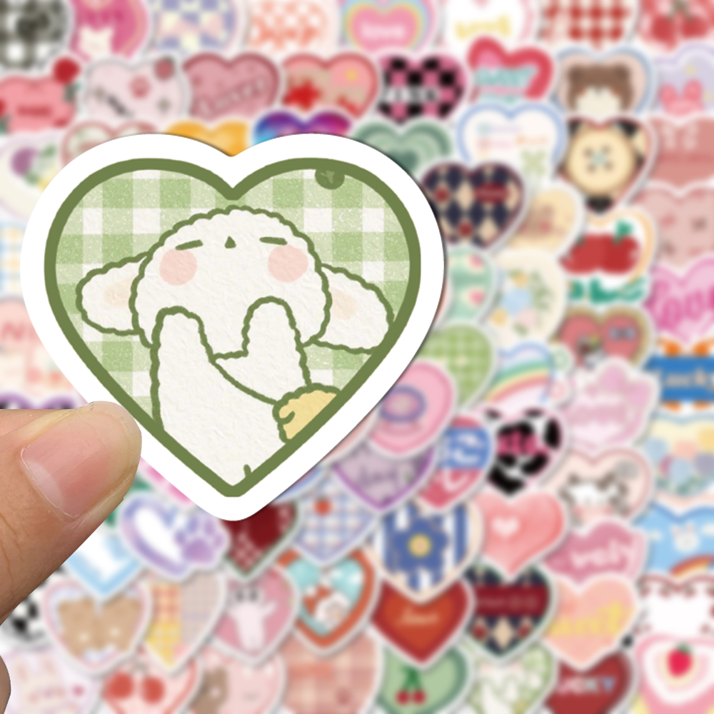 Bộ 50 / 100 Miếng Dán Chống Thấm Nước Họa Tiết Hoạt Hình Dễ Thương Tinh Tế Trang Trí Laptop Nón Bảo Hiểm