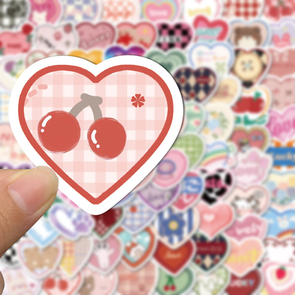 Bộ 50 / 100 Miếng Dán Chống Thấm Nước Họa Tiết Hoạt Hình Dễ Thương Tinh Tế Trang Trí Laptop Nón Bảo Hiểm