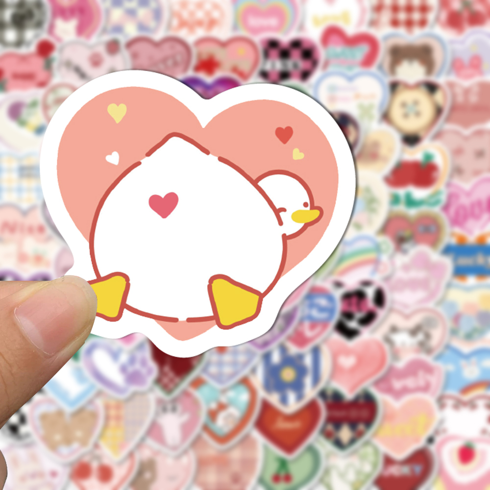 Bộ 50 / 100 Miếng Dán Chống Thấm Nước Họa Tiết Hoạt Hình Dễ Thương Tinh Tế Trang Trí Laptop Nón Bảo Hiểm