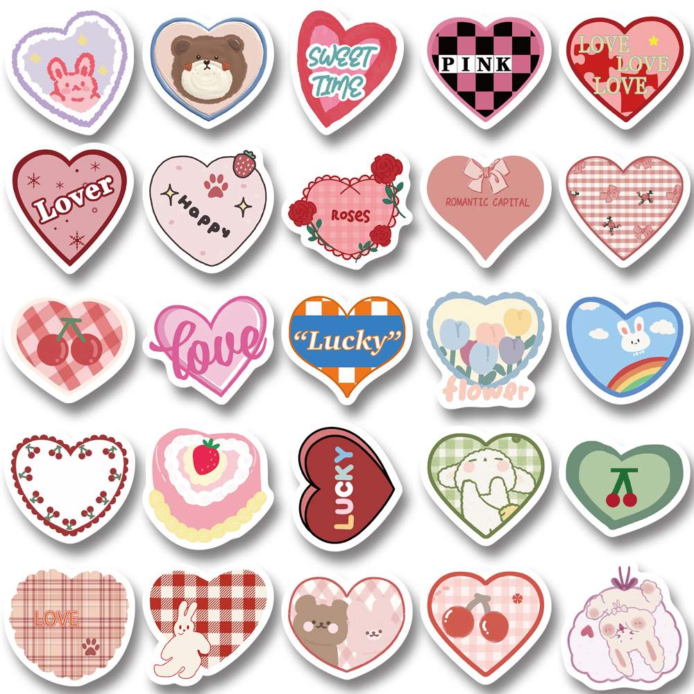 Bộ 50 / 100 Miếng Dán Chống Thấm Nước Họa Tiết Hoạt Hình Dễ Thương Tinh Tế Trang Trí Laptop Nón Bảo Hiểm