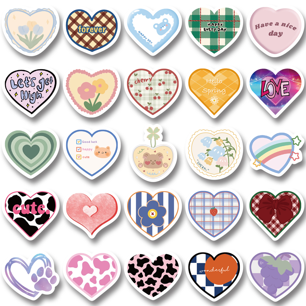 Bộ 50 / 100 Miếng Dán Chống Thấm Nước Họa Tiết Hoạt Hình Dễ Thương Tinh Tế Trang Trí Laptop Nón Bảo Hiểm