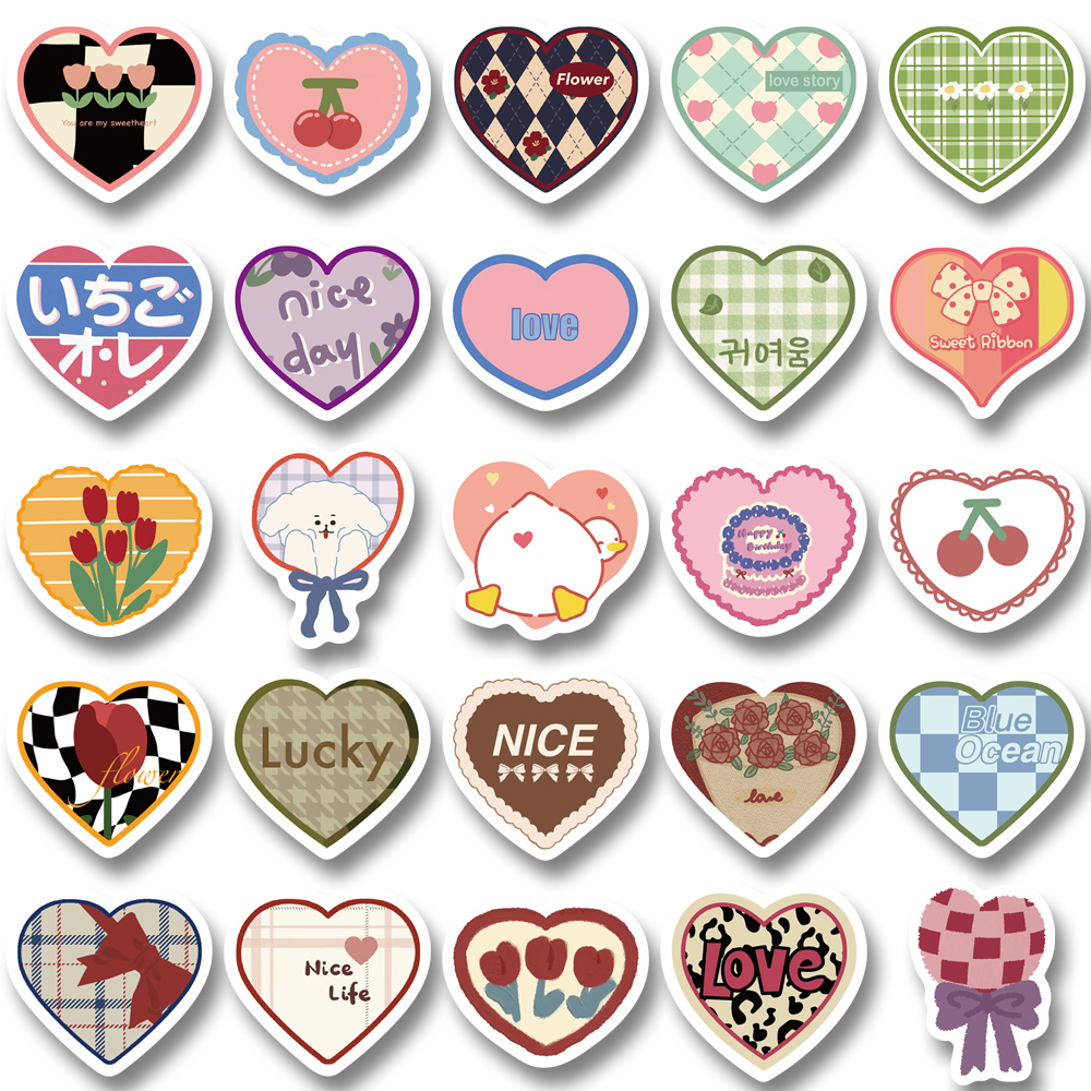 Bộ 50 / 100 Miếng Dán Chống Thấm Nước Họa Tiết Hoạt Hình Dễ Thương Tinh Tế Trang Trí Laptop Nón Bảo Hiểm