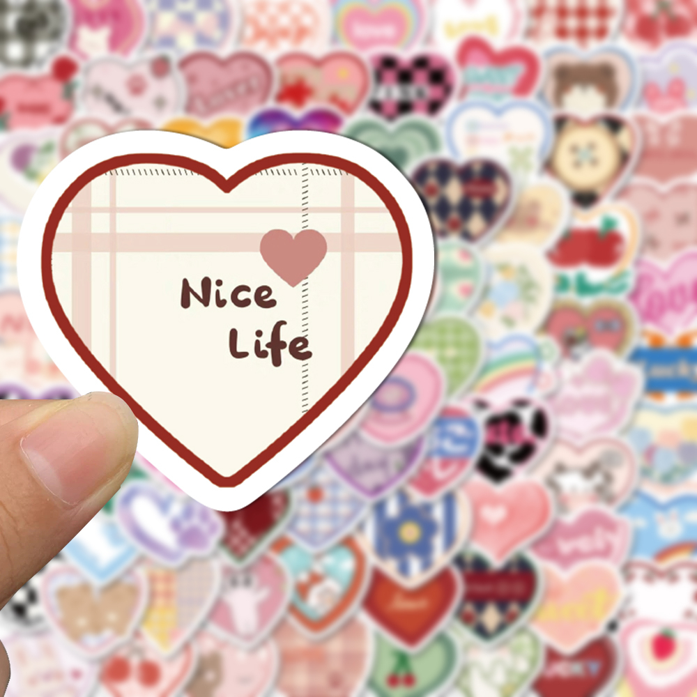 Bộ 50 / 100 Miếng Dán Chống Thấm Nước Họa Tiết Hoạt Hình Dễ Thương Tinh Tế Trang Trí Laptop Nón Bảo Hiểm