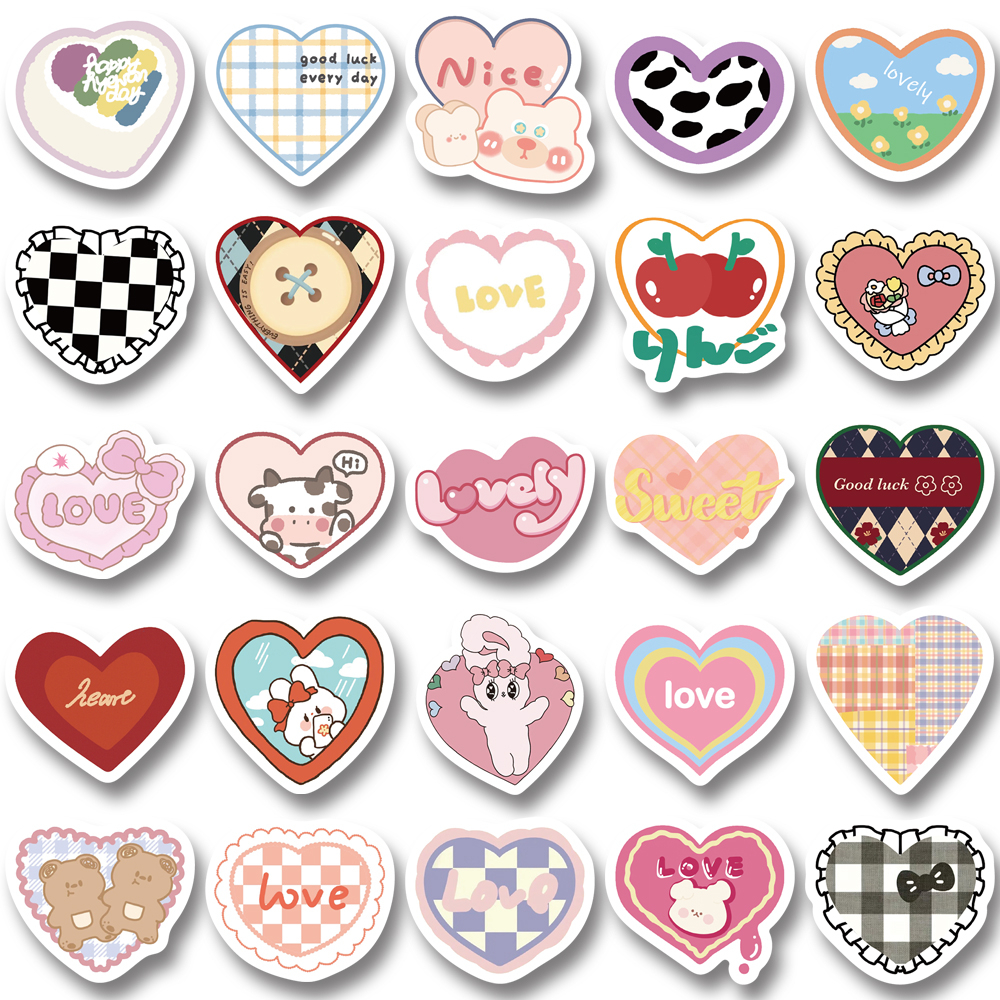 Bộ 50 / 100 Miếng Dán Chống Thấm Nước Họa Tiết Hoạt Hình Dễ Thương Tinh Tế Trang Trí Laptop Nón Bảo Hiểm