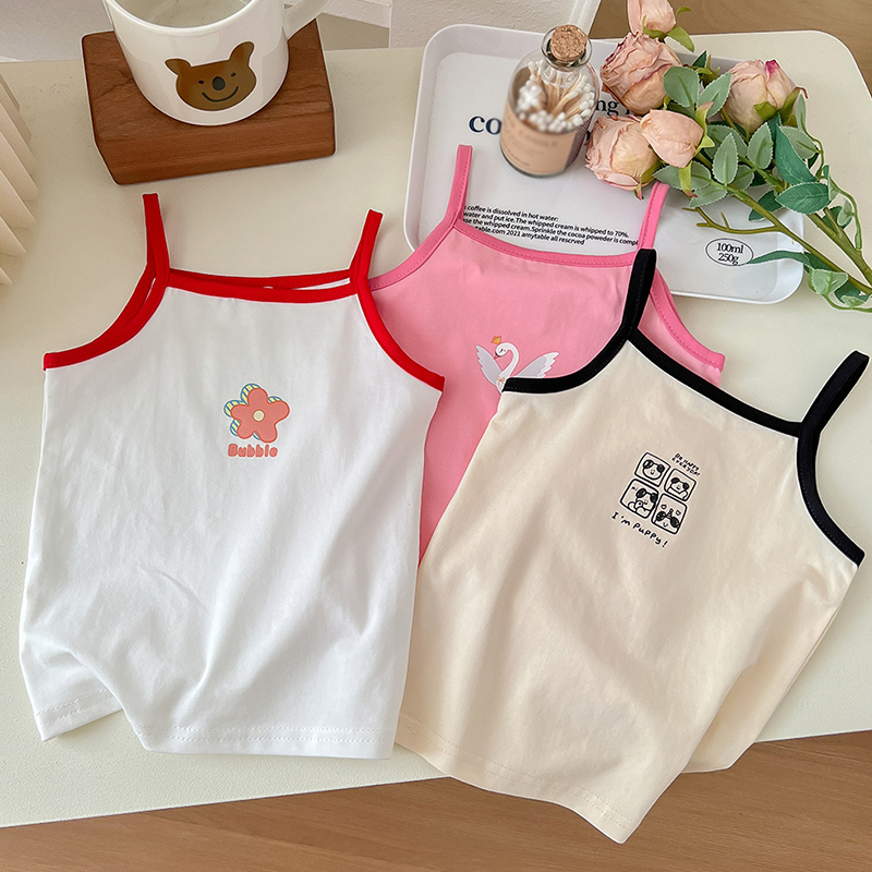 Áo Hai Dây Cotton Mỏng Màu Trơn Thời Trang Mùa Hè Hàn Quốc Cho Nữ