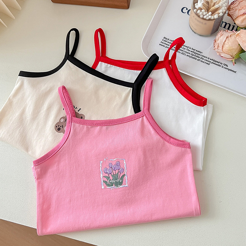 Áo Hai Dây Cotton Mỏng Màu Trơn Thời Trang Mùa Hè Hàn Quốc Cho Nữ