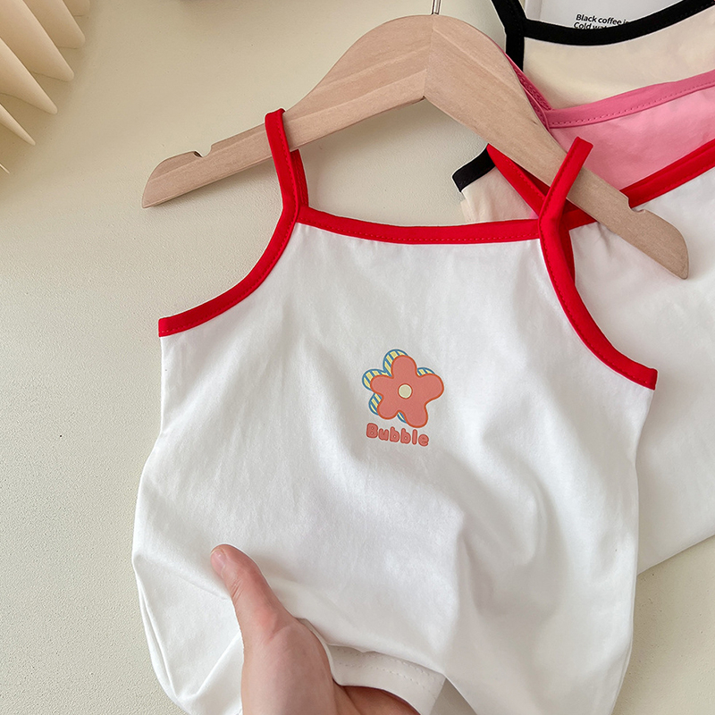 Áo Hai Dây Cotton Mỏng Màu Trơn Thời Trang Mùa Hè Hàn Quốc Cho Nữ