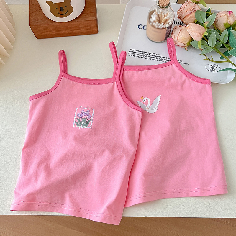 Áo Hai Dây Cotton Mỏng Màu Trơn Thời Trang Mùa Hè Hàn Quốc Cho Nữ