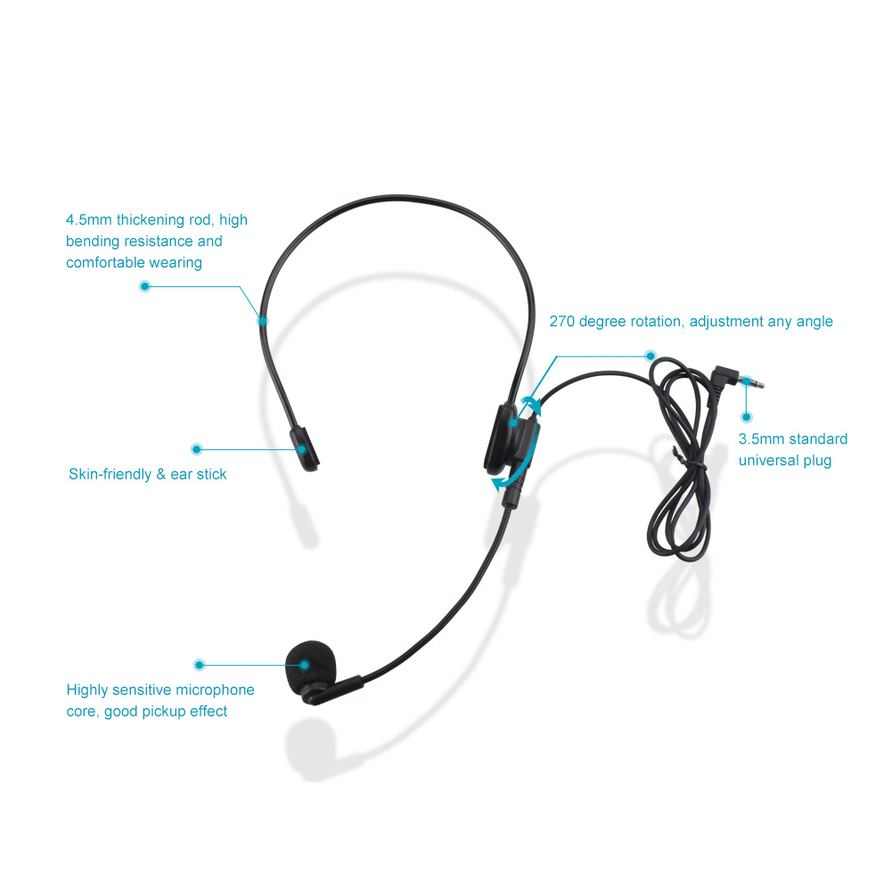 Micro Tai Nghe Có Dây Linh Hoạt 3.5mm Hỗ Trợ Dạy Học Giọng Nói