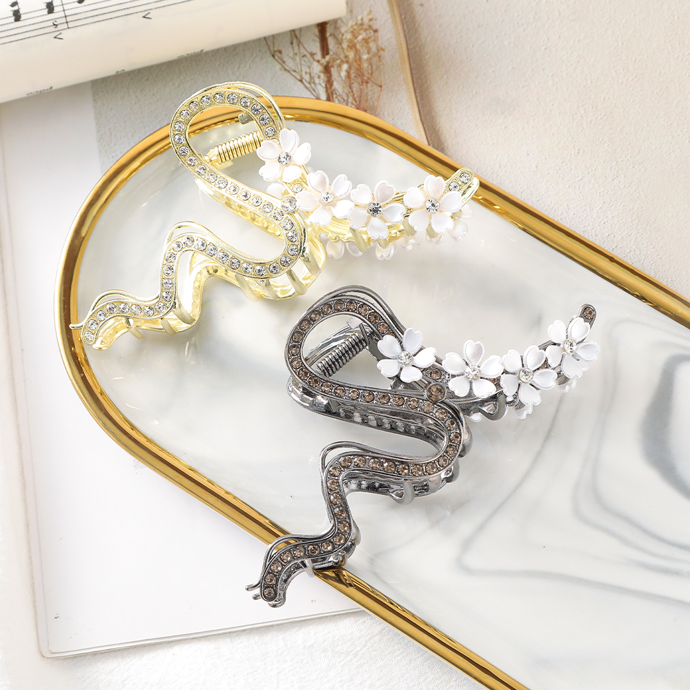 Kẹp Tóc Kim Loại Hình Hoa Đính Ngọc Trai Nhân Tạo Phong Cách Hàn Quốc Mới