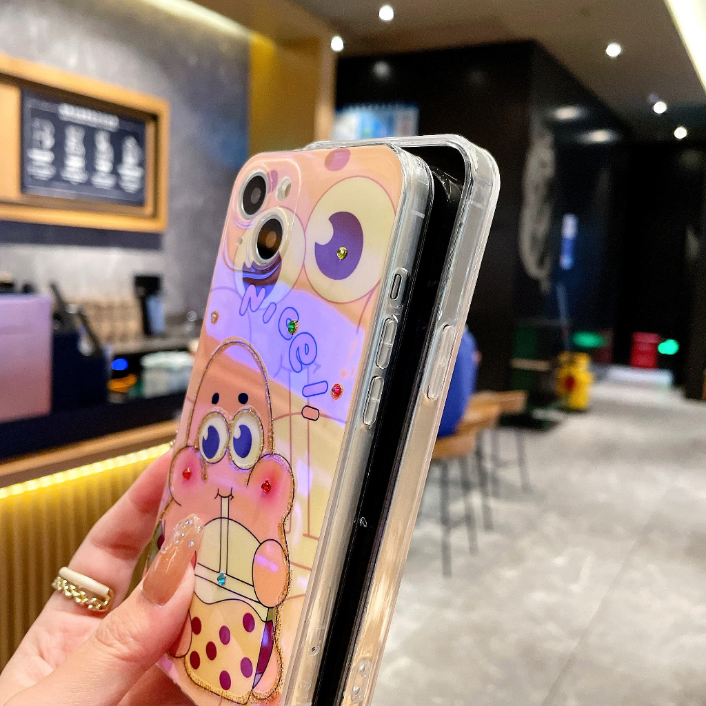 Ốp Lưng Chống Sốc Bảo Vệ Toàn Diện Họa Tiết Hoạt Hình Spongebob Cho iPhone 14Promax 14Pro 14 13 12 11 X 8P 7P 7