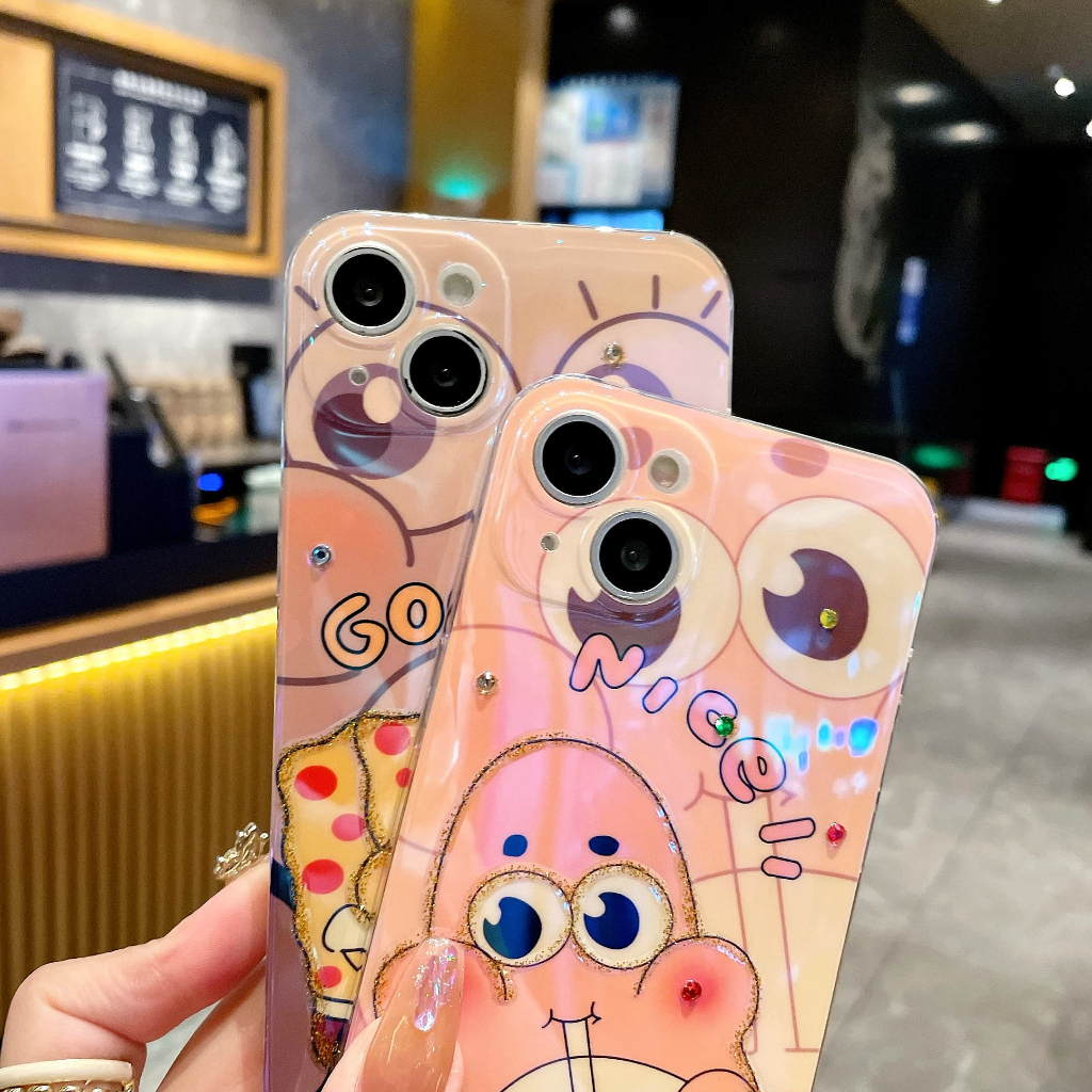 Ốp Lưng Chống Sốc Bảo Vệ Toàn Diện Họa Tiết Hoạt Hình Spongebob Cho iPhone 14Promax 14Pro 14 13 12 11 X 8P 7P 7