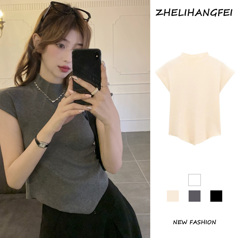 ZHELIHANGFEI Áo Sweater Cổ Lọ Phong Cách Hàn Quốc Đơn Giản Cho Nữ
