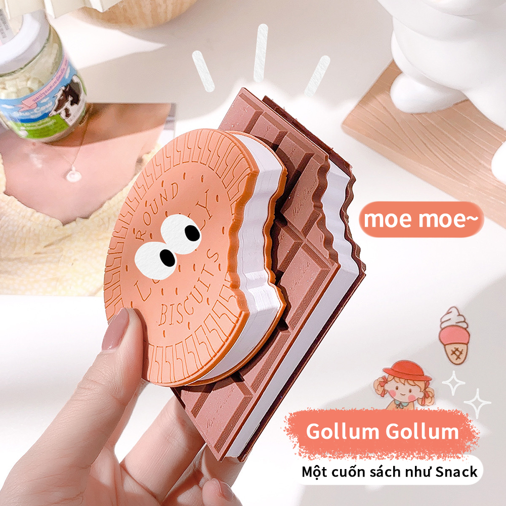 Sổ Ghi Chú Nhỏ Nhắn In Hình Socola Hoạt Hình Sáng Tạo Dễ Thương Có Thể Xé Ra