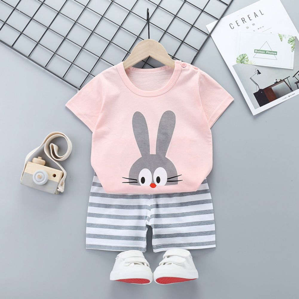 Set Áo Thun Ngắn Tay Và Quần Short Thời Trang Mùa Hè Phong Cách Mới Cho Bé Trai Và Gái