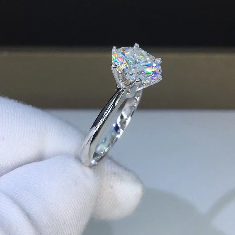Nhẫn Hình Rắn Bằng Thép Titan Đính Đá Zircon Màu Bạc 1CT Moissanite AAA + Zircon Cho Nữ