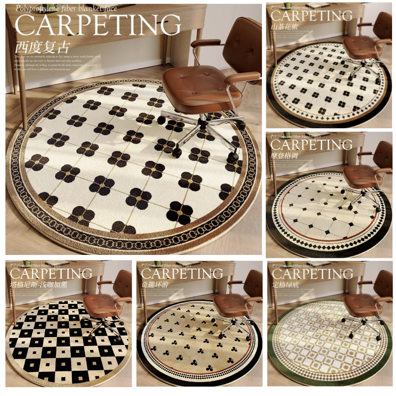 thảm trải sàn cổ điển Pháp Chất liệu trang trí phòng ngủ 60x60cmĐẾN140x140cm thảm lông thảm chùi chân thảm lông trải sàn phòng ngủ thảm tròn