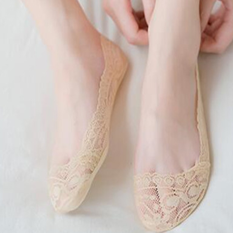 FHYL Vớ Thuyền Ren Trơn Màu Đơn Giản Ngọt Ngào Thời Trang Hàn Quốc Mùa Hè Hàng Có Sẵn Mới Dành Cho Bạn Nữ