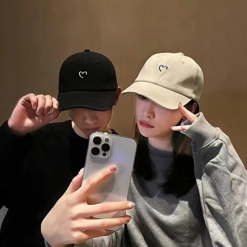 Mũ Lưỡi Trai 2 Màu Vải Cotton Mềm Mại Thêu Chữ Love Thời Trang Cho Học Sinh