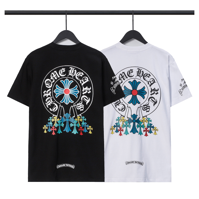 Áo Thun Cotton Cổ Tròn Tay Ngắn Dáng Rộng In Chữ Thập Nhiều Màu Sắc Đơn Giản Thời Trang Cho Nam Và