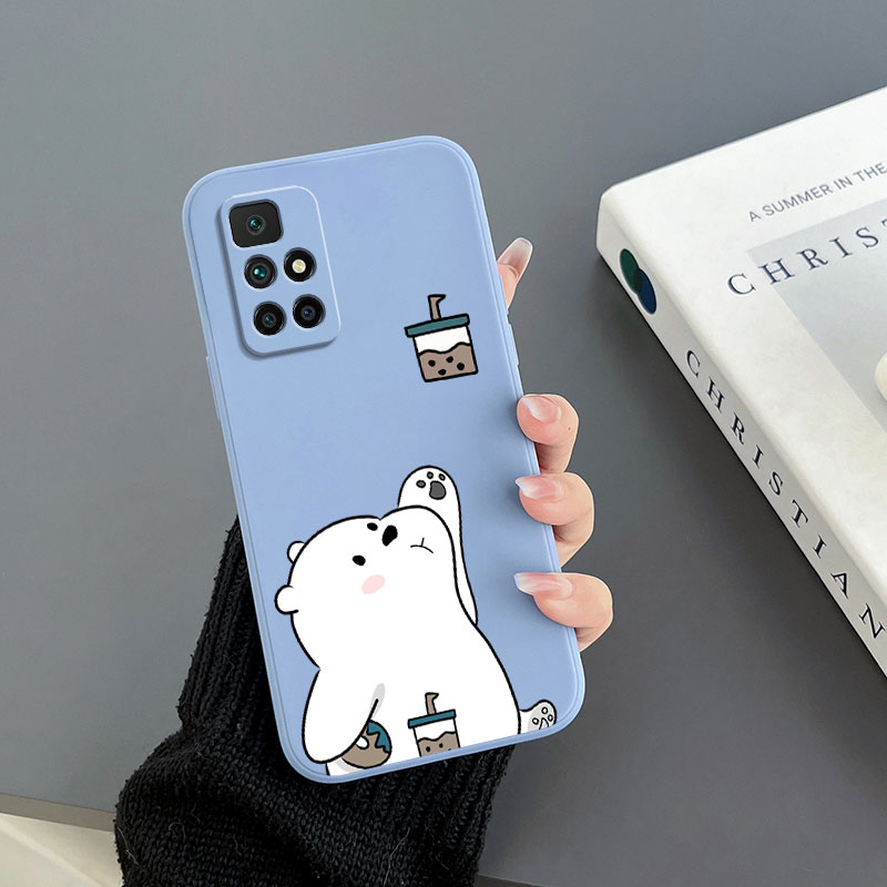 Ốp Điện Thoại Tpu In Hình Gấu Uống Trà Sữa Cho redmi 10 Prime + redmi 10 2022 redmi 9T redmi 5plus redmi note5 redmi k50 / k50 pro