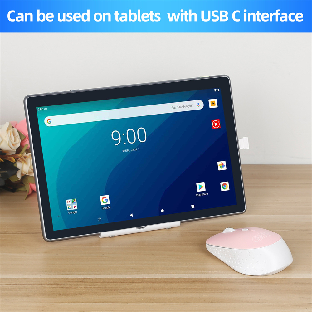 Chuột không dây 2.4G Bằng Silicon Kèm Bộ Nhận Type c Cho Điện Thoại / Laptop / Máy Tính Bảng