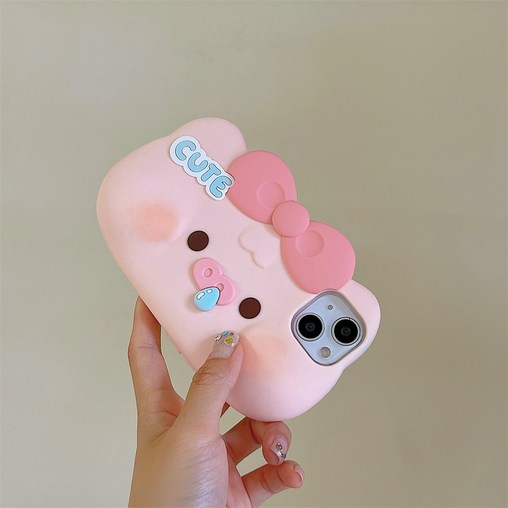 Ốp Điện Thoại Silicone Hình Chú Heo Cho iPhone 14ProMax 13 iPhone11 12Promax XR XS Max