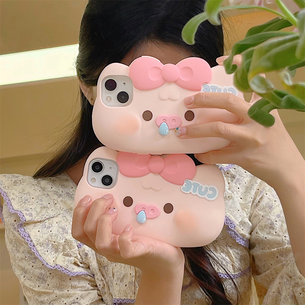 Ốp Điện Thoại Silicone Hình Chú Heo Cho iPhone 14ProMax 13 iPhone11 12Promax XR XS Max