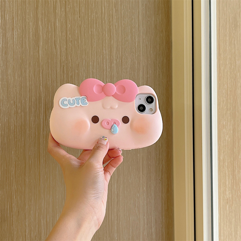 Ốp Điện Thoại Silicone Hình Chú Heo Cho iPhone 14ProMax 13 iPhone11 12Promax XR XS Max