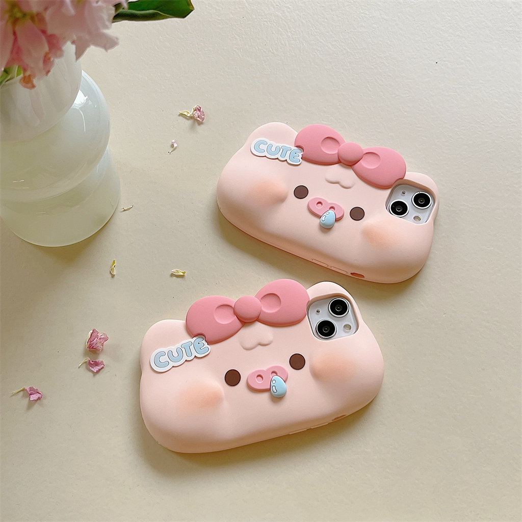 Ốp Điện Thoại Silicone Hình Chú Heo Cho iPhone 14ProMax 13 iPhone11 12Promax XR XS Max