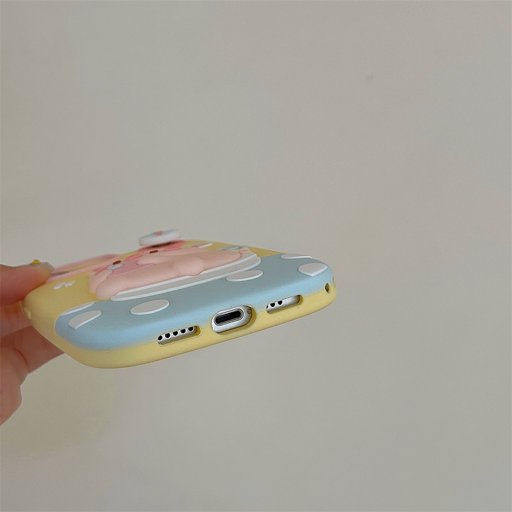 Ốp Điện Thoại Silicone Hình Heo Và Quạt Cho iPhone 14ProMax 13 iPhone11 12Promax iPhone