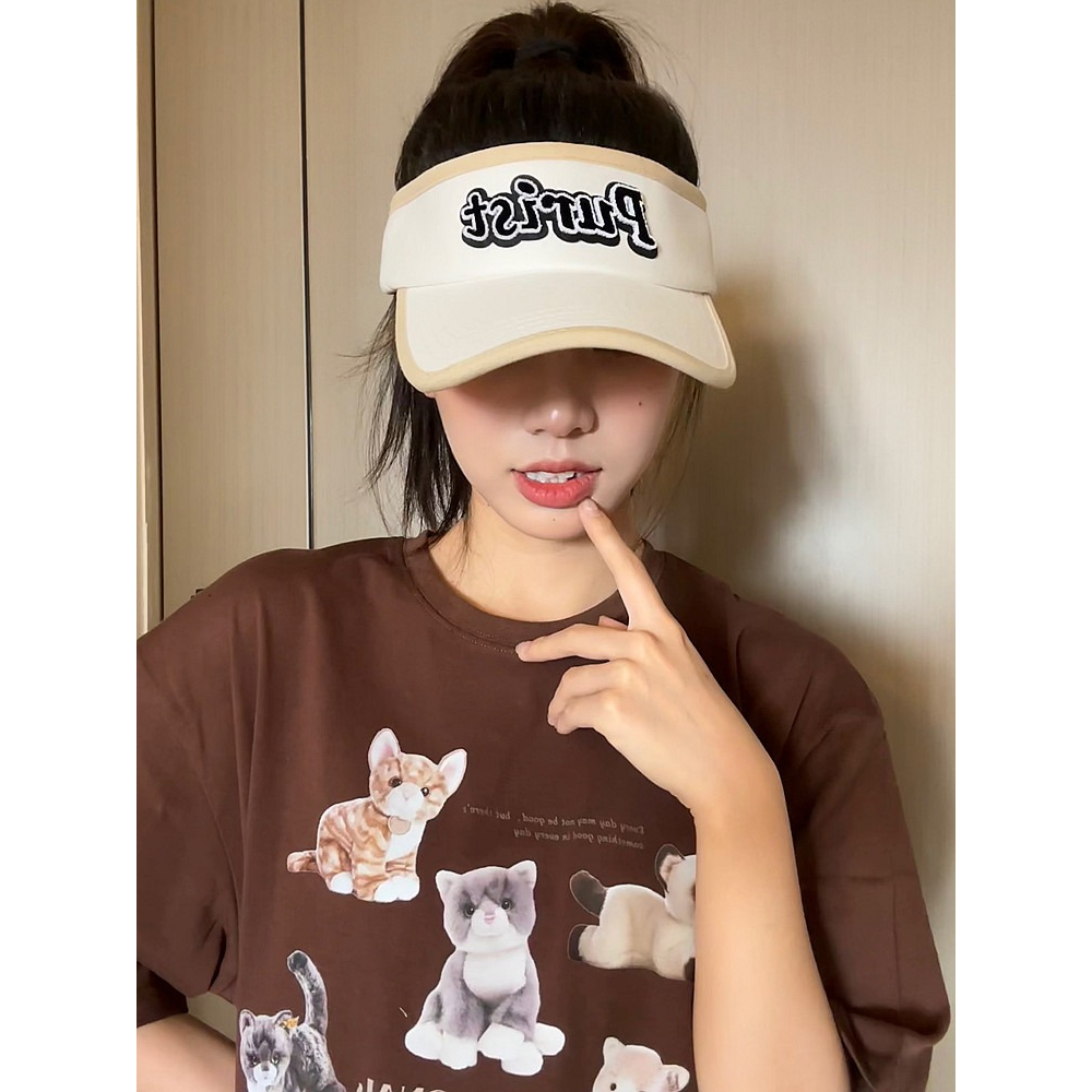 Mũ Lưỡi Trai Hở Chóp In Chữ Phong Cách Hàn Quốc Thời Trang Mùa Hè 2023 Mới