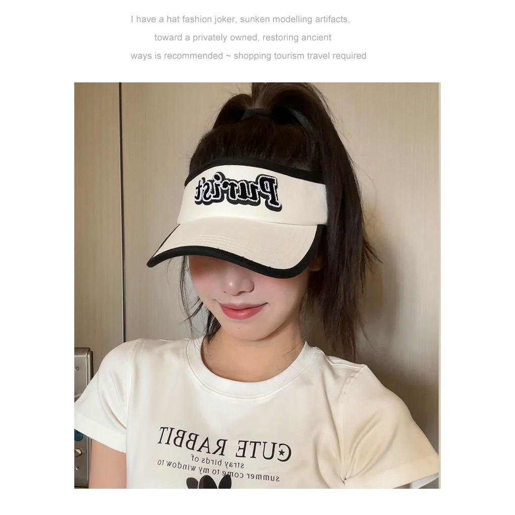 Mũ Lưỡi Trai Hở Chóp In Chữ Phong Cách Hàn Quốc Thời Trang Mùa Hè 2023 Mới