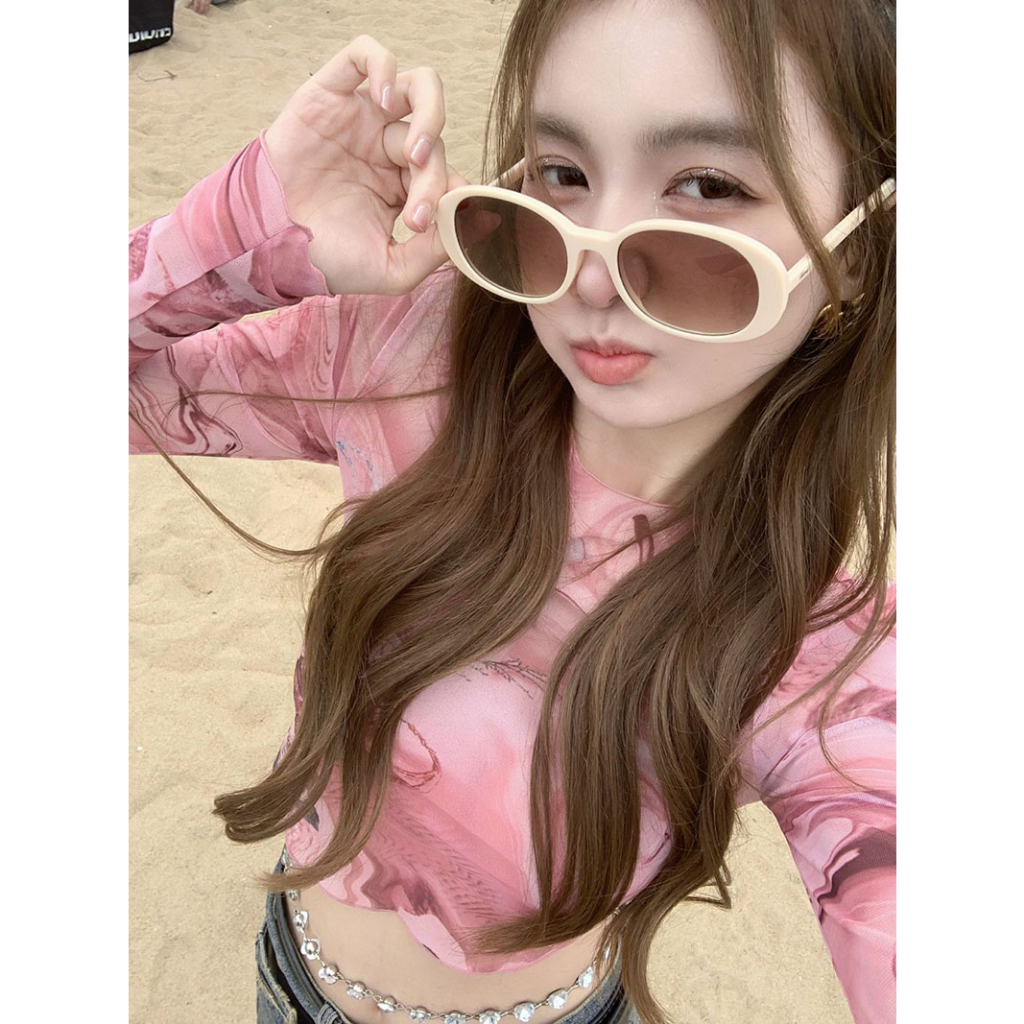 Cocory vn Áo Thun Lửng Tay Dài Nhuộm Màu Quyến Rũ Trẻ Trung Hợp Thời Trang Cho Bạn Gái