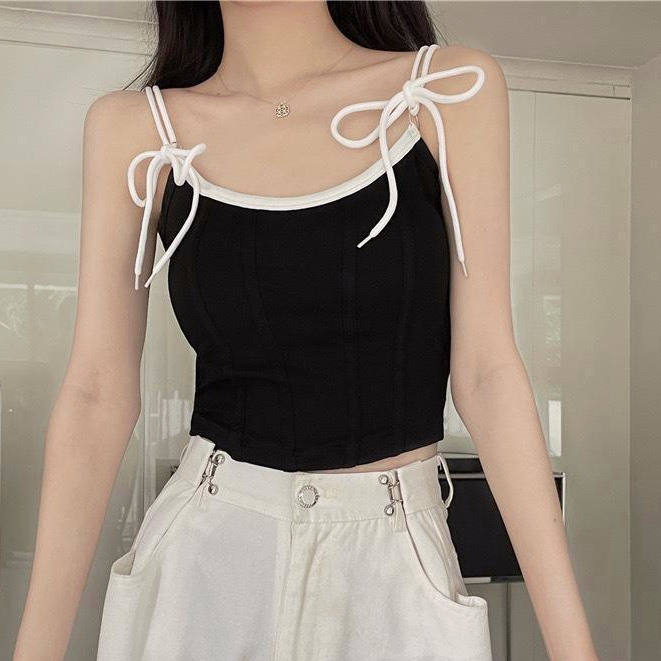 Áo croptop TODOBLACK có đệm ngực thời trang dành cho nữ