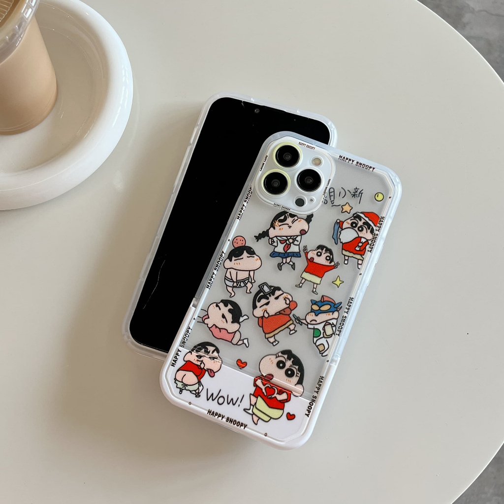 Ốp Lưng Chống Sốc Hình Cậu Bé Bút Chì Shin Và Snoopy Cho iPhone 14Promax 14Pro 14 13Promax 13Pro 13 12 11