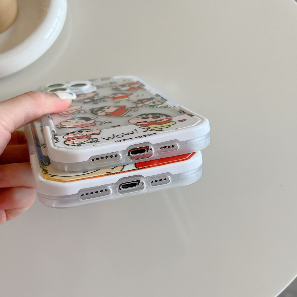 Ốp Lưng Chống Sốc Hình Cậu Bé Bút Chì Shin Và Snoopy Cho iPhone 14Promax 14Pro 14 13Promax 13Pro 13 12 11