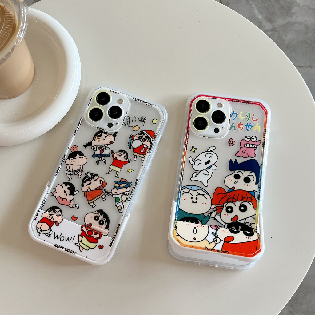 Ốp Lưng Chống Sốc Hình Cậu Bé Bút Chì Shin Và Snoopy Cho iPhone 14Promax 14Pro 14 13Promax 13Pro 13 12 11