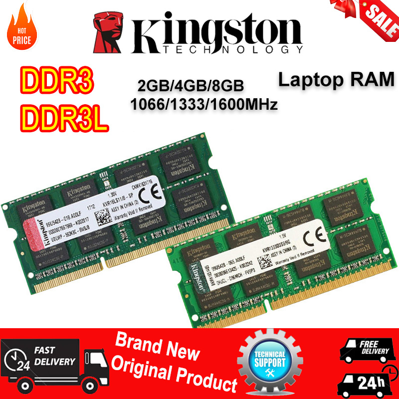 Gậy Ghi Nhớ Kingston DDR3 DDR3L 2GB 4GB 8GB RAM 1066 / 1333 / 1600MHz 1.35V 1.5V PC3 SODIMM